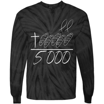 Jesus 2 Fishes 5 Breads 5000 Chosen Against The Current Tie-Dye Long Sleeve Shirt