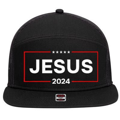 Jesus 2024 For President 7 Panel Mesh Trucker Snapback Hat