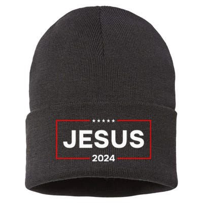 Jesus 2024 For President Sustainable Knit Beanie