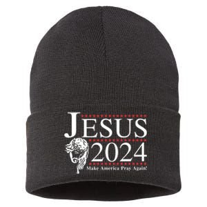 Jesus 2024 Make America Pray Again Sustainable Knit Beanie