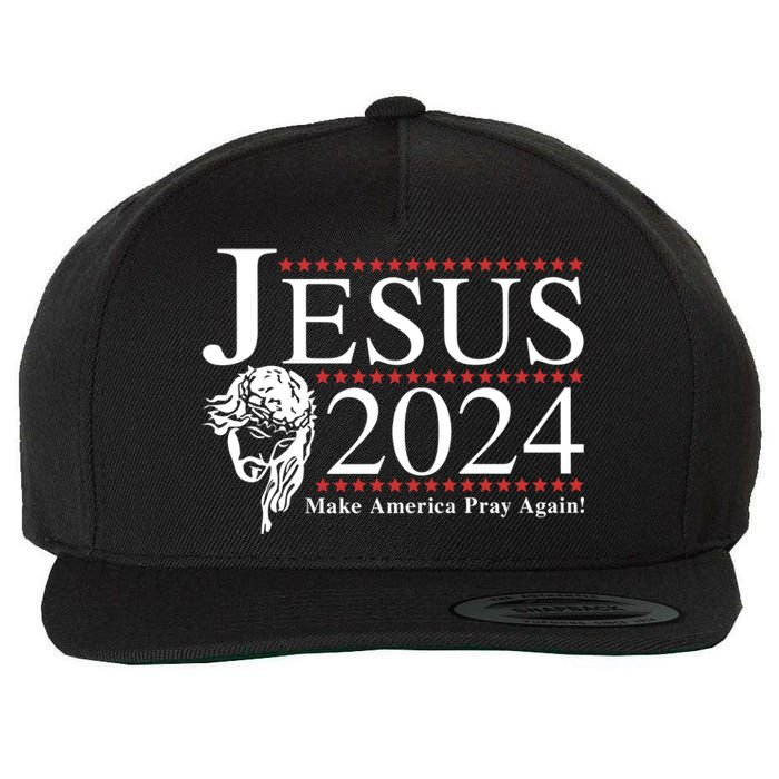 Jesus 2024 Make America Pray Again Wool Snapback Cap