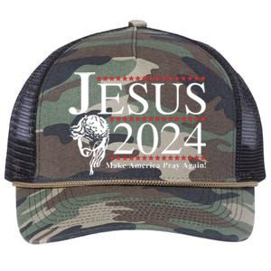 Jesus 2024 Make America Pray Again Retro Rope Trucker Hat Cap