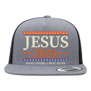 Jesus 2024 Make America Pray Again Christian Flat Bill Trucker Hat