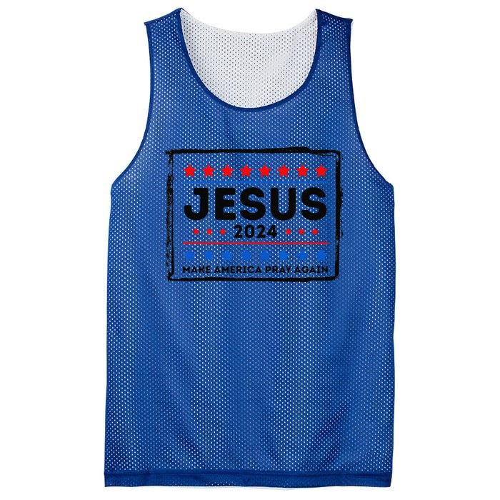 Jesus 2024 Make America Pray Again Funny Christian Mesh Reversible Basketball Jersey Tank