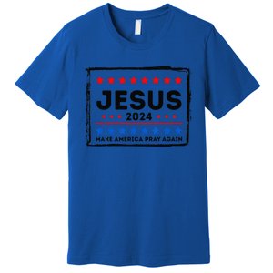 Jesus 2024 Make America Pray Again Funny Christian Premium T-Shirt