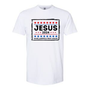 Jesus 2024 Make America Pray Again Funny Christian Softstyle CVC T-Shirt