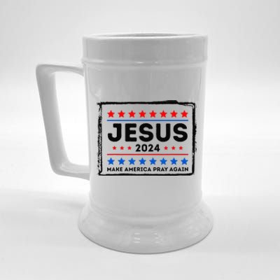 Jesus 2024 Make America Pray Again Funny Christian Beer Stein