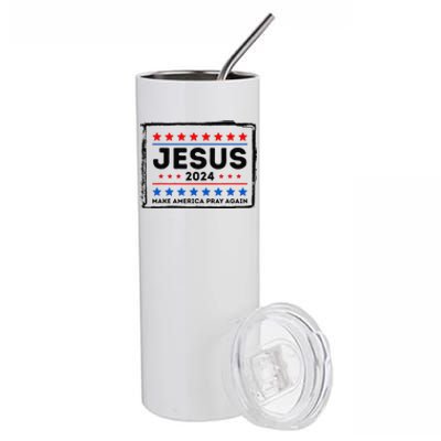 Jesus 2024 Make America Pray Again Funny Christian Stainless Steel Tumbler