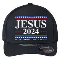 Jesus 2024 Make America Pray Again Usa Patriotic Flexfit Unipanel Trucker Cap