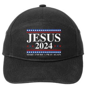 Jesus 2024 Make America Pray Again Usa Patriotic 7-Panel Snapback Hat