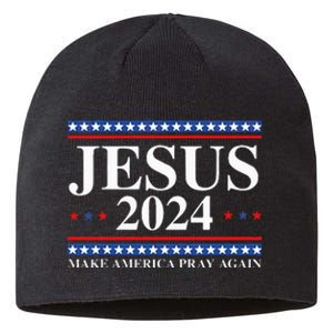 Jesus 2024 Make America Pray Again Usa Patriotic Sustainable Beanie