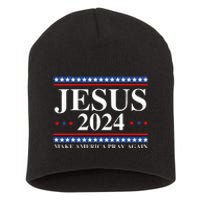 Jesus 2024 Make America Pray Again Usa Patriotic Short Acrylic Beanie