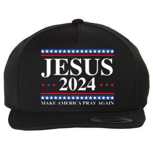 Jesus 2024 Make America Pray Again Usa Patriotic Wool Snapback Cap