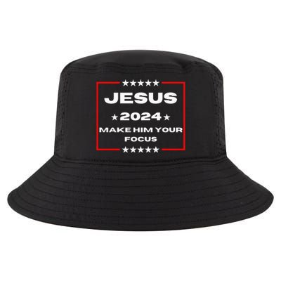 Jesus 2024 Make Him Your Focus Presidental Campaign Vote Sweatshirt Cool Comfort Performance Bucket Hat