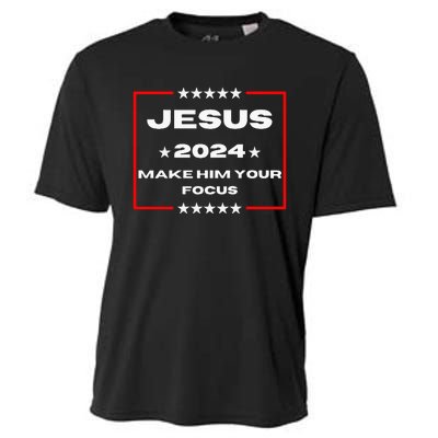 Jesus 2024 Make Him Your Focus Presidental Campaign Vote Sweatshirt Cooling Performance Crew T-Shirt