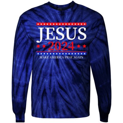 Jesus 2024 Make America Pray Again Christian Tie-Dye Long Sleeve Shirt