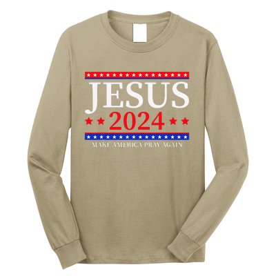 Jesus 2024 Make America Pray Again Christian Long Sleeve Shirt