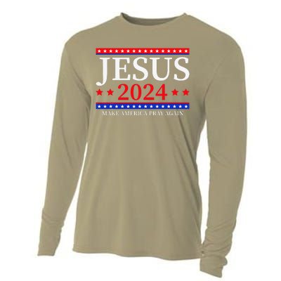 Jesus 2024 Make America Pray Again Christian Cooling Performance Long Sleeve Crew