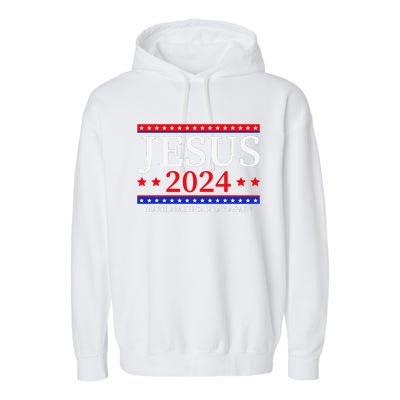 Jesus 2024 Make America Pray Again Christian Garment-Dyed Fleece Hoodie