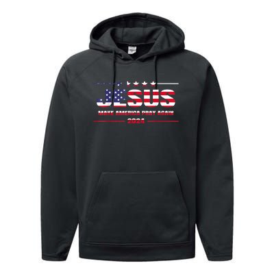 Jesus 2024 Make America Pray Again Christian Faith Lover Performance Fleece Hoodie