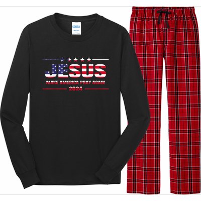 Jesus 2024 Make America Pray Again Christian Faith Lover Long Sleeve Pajama Set