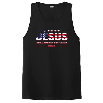 Jesus 2024 Make America Pray Again Christian Faith Lover PosiCharge Competitor Tank