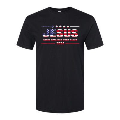 Jesus 2024 Make America Pray Again Christian Faith Lover Softstyle CVC T-Shirt