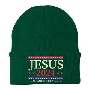 Jesus 2024 Make America Pray Again Christian Faith Lover Knit Cap Winter Beanie