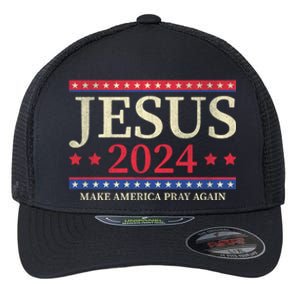 Jesus 2024 Make America Pray Again Christian Faith Lover Flexfit Unipanel Trucker Cap