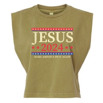 Jesus 2024 Make America Pray Again Christian Faith Lover Garment-Dyed Women's Muscle Tee