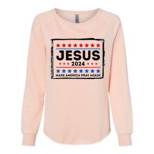 Jesus 2024 Make America Pray Again Funny Christian Womens California Wash Sweatshirt