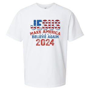 Jesus 2024 Make America Believe Again Sueded Cloud Jersey T-Shirt