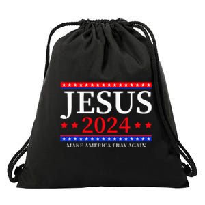 Jesus 2024 Make America Pray Again Christian Drawstring Bag