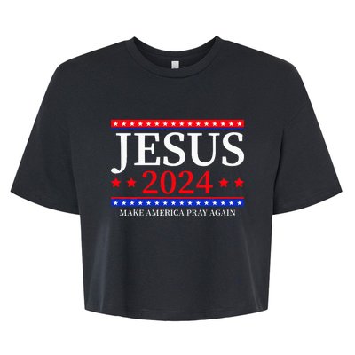 Jesus 2024 Make America Pray Again Christian Bella+Canvas Jersey Crop Tee