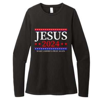 Jesus 2024 Make America Pray Again Christian Womens CVC Long Sleeve Shirt