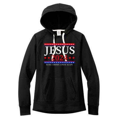 Jesus 2024 Make America Pray Again Christian Women's Fleece Hoodie