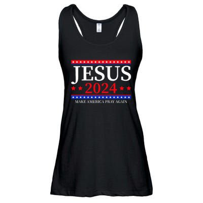 Jesus 2024 Make America Pray Again Christian Ladies Essential Flowy Tank