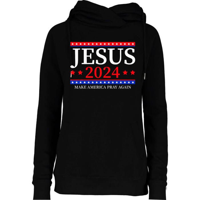 Jesus 2024 Make America Pray Again Christian Womens Funnel Neck Pullover Hood