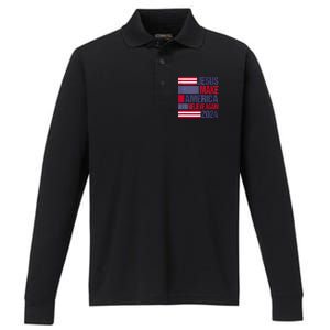 Jesus 2024 Make America Believe Again Performance Long Sleeve Polo