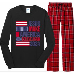 Jesus 2024 Make America Believe Again Long Sleeve Pajama Set