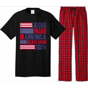 Jesus 2024 Make America Believe Again Pajama Set