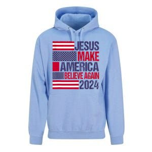 Jesus 2024 Make America Believe Again Unisex Surf Hoodie