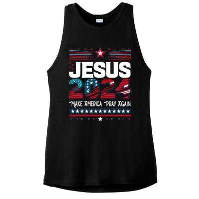 Jesus 2024 Make America Pray Again Ladies PosiCharge Tri-Blend Wicking Tank