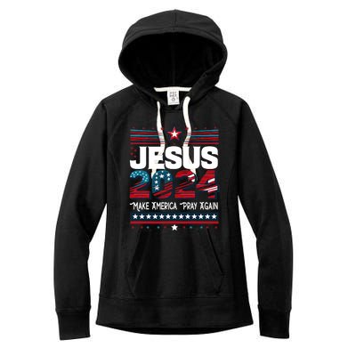 Jesus 2024 Make America Pray Again Women's Fleece Hoodie