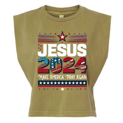 Jesus 2024 Make America Pray Again Garment-Dyed Women's Muscle Tee