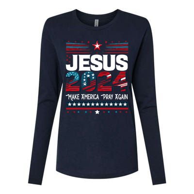 Jesus 2024 Make America Pray Again Womens Cotton Relaxed Long Sleeve T-Shirt