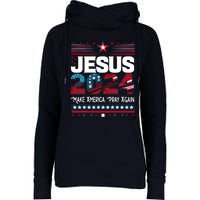 Jesus 2024 Make America Pray Again Womens Funnel Neck Pullover Hood