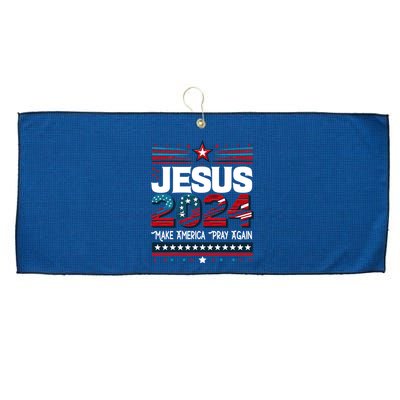 Jesus 2024 Make America Pray Again Large Microfiber Waffle Golf Towel