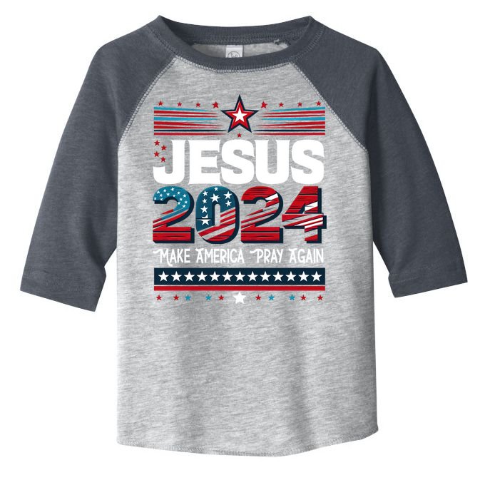 Jesus 2024 Make America Pray Again Toddler Fine Jersey T-Shirt