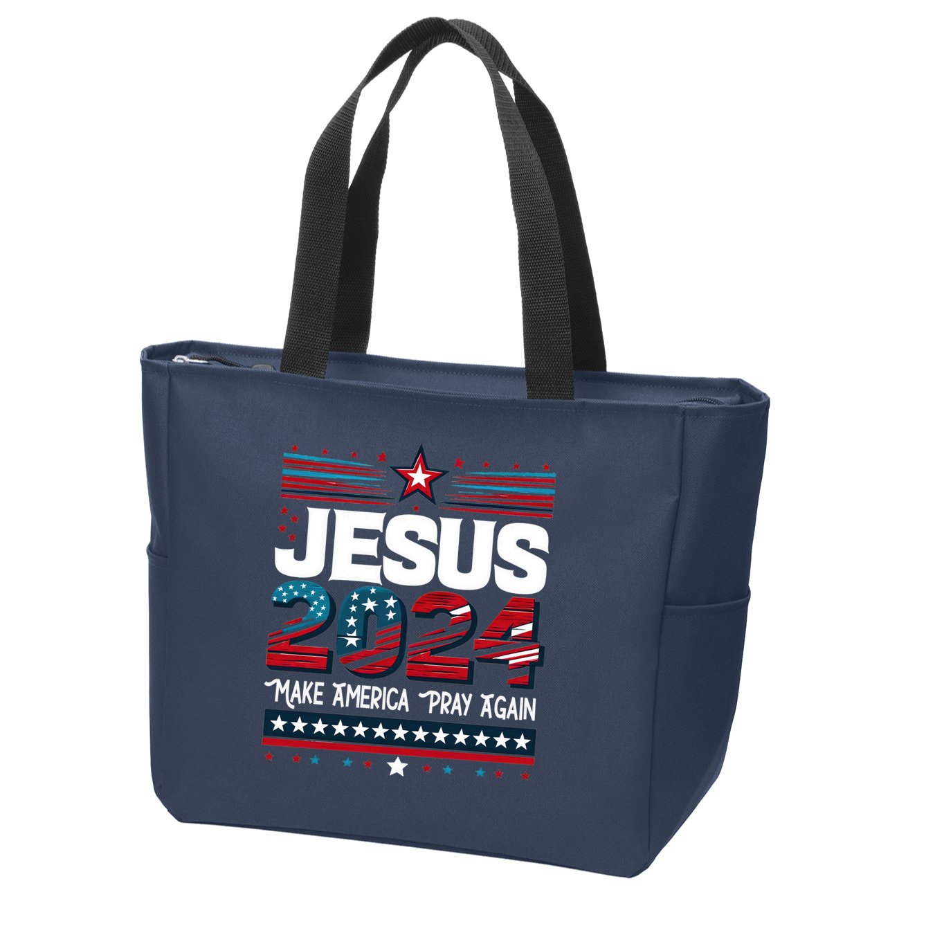 Jesus 2024 Make America Pray Again Zip Tote Bag